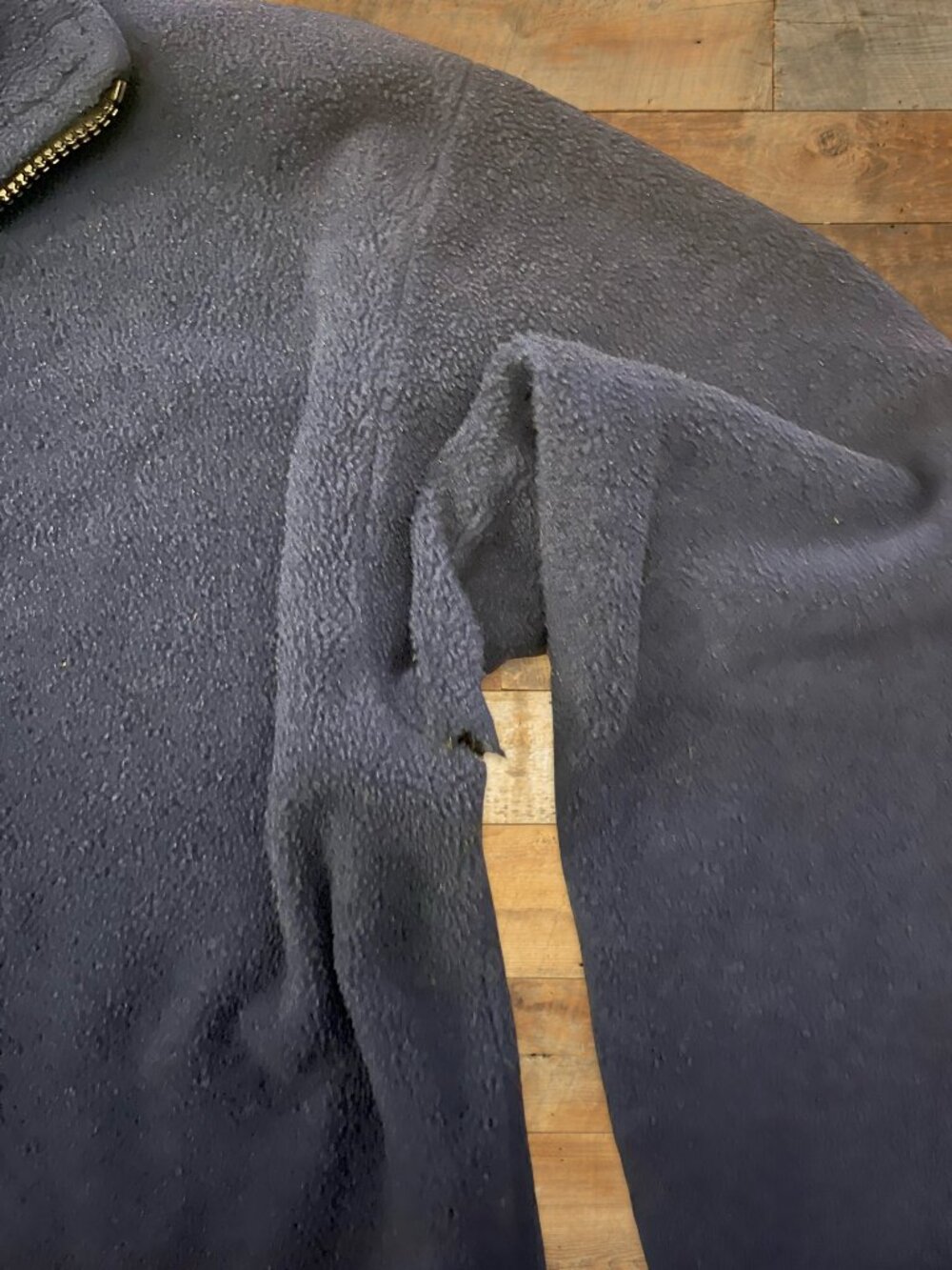 Vintage Tommy Sport Fleece Quarter Zip Spellout Pullover Navy Y2K 90s Made Canad - Picture 4 of 9